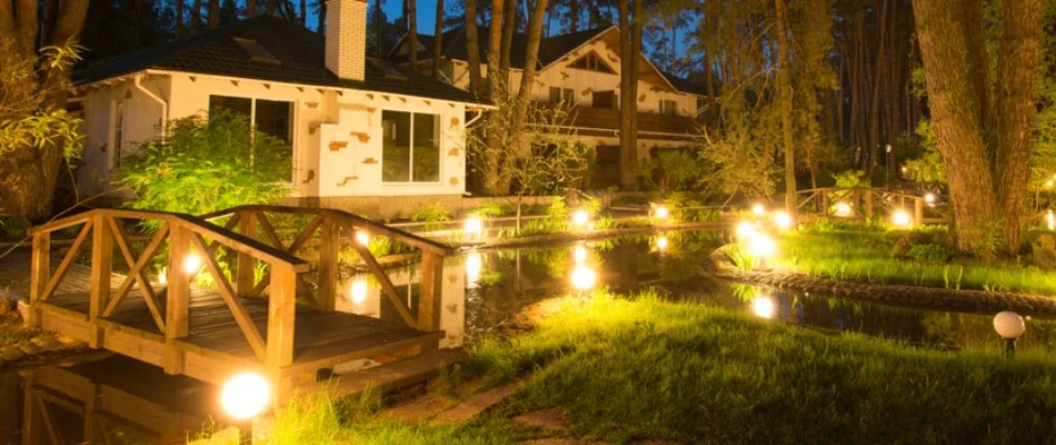 Bright LED lights on an outdoor space in Ankeny, IA.